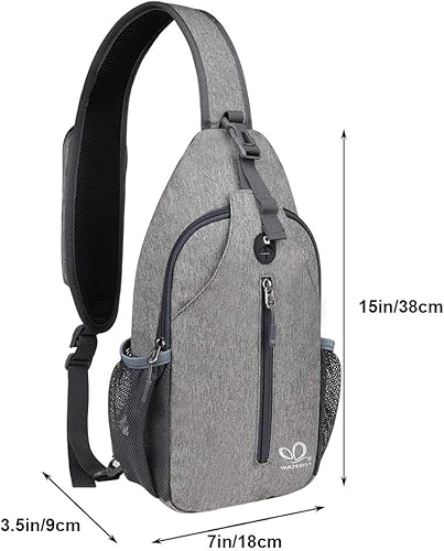 Miniatura 2 de WATERFLY - Mochila cruzada tipo bandolera para viajes y senderismo bolsa de pecho Negro, Gris oscuro, FLAXEN, Gris, Lemon Yellow, Verde menta, Azul
