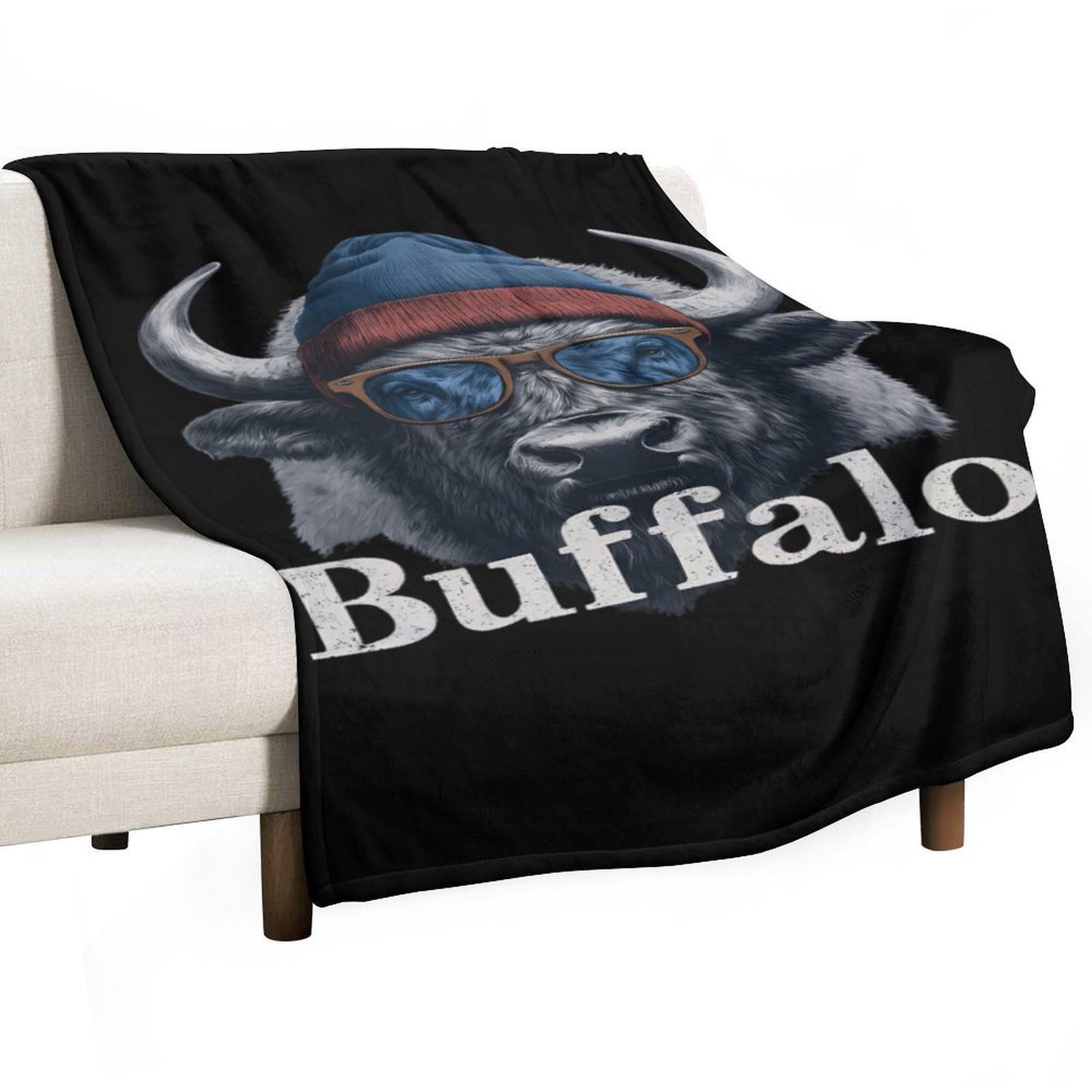 Cgsbngha Style Buffalo Mascot Flannel Fleece Blanket Lightweight Soft Throw Blankets For Sofa Couch Bed Chair