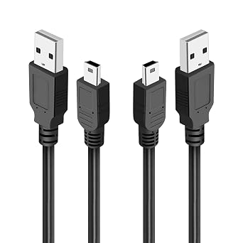 2 Pack 6ft Replacement Power Cord for Blue Yeti Microphones MIC, Blue Snowball iCE USB Mic Wire, TI-84 Graphing Calculator, TI-Nspire CX/CX CAS, TI84 Plus Charging USB A to mini B Data Transfer Cable