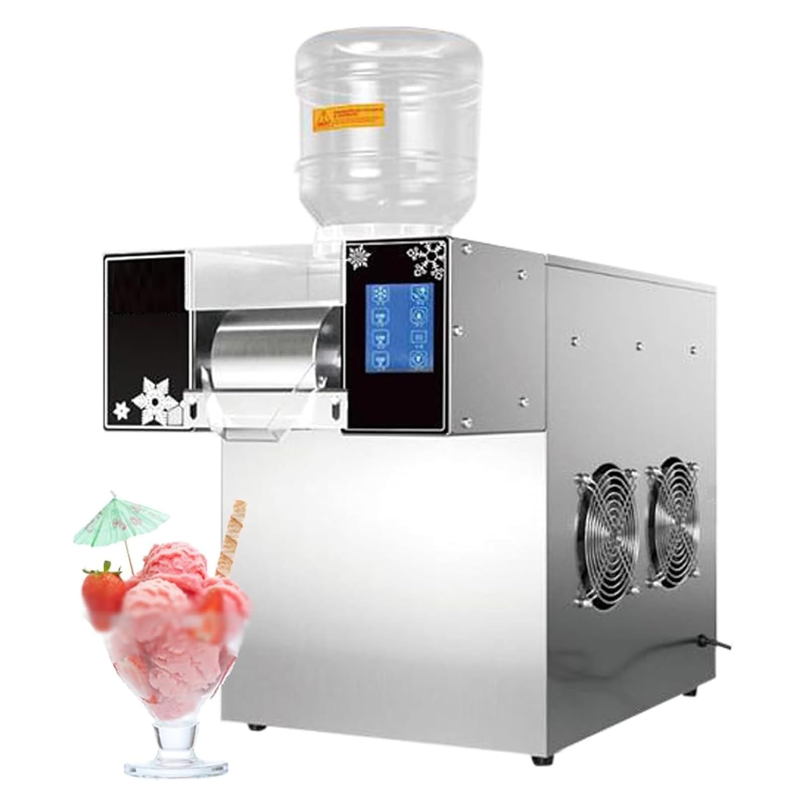 KUSOLE Electric Shaved Ice Machine - One-Button Cleaning, Adjustable Speed, Stainless Steel Body.- Suitable For Making Yogurt Ice, Smoothies, And Dessert Counters. 120kg(24hours)