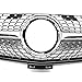 Front Grill Grille Compatible with 2012 2013 2014 2015 Mercedes W166 ML350 ML500 ML400 Upper Bumper Silver Diamond Grill