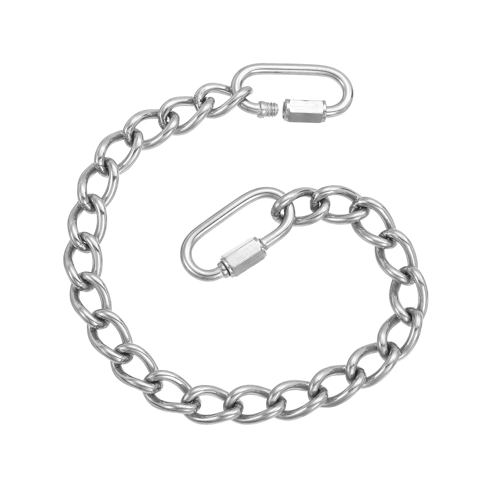 PATIKIL Gate Chain Lock, (300mm, Silver) (1 Pcs) 304 Stainless Steel Hanging Chain Lock for Stall Barn/Cabinet/Fence/Hammock/Pet Cages — image 1