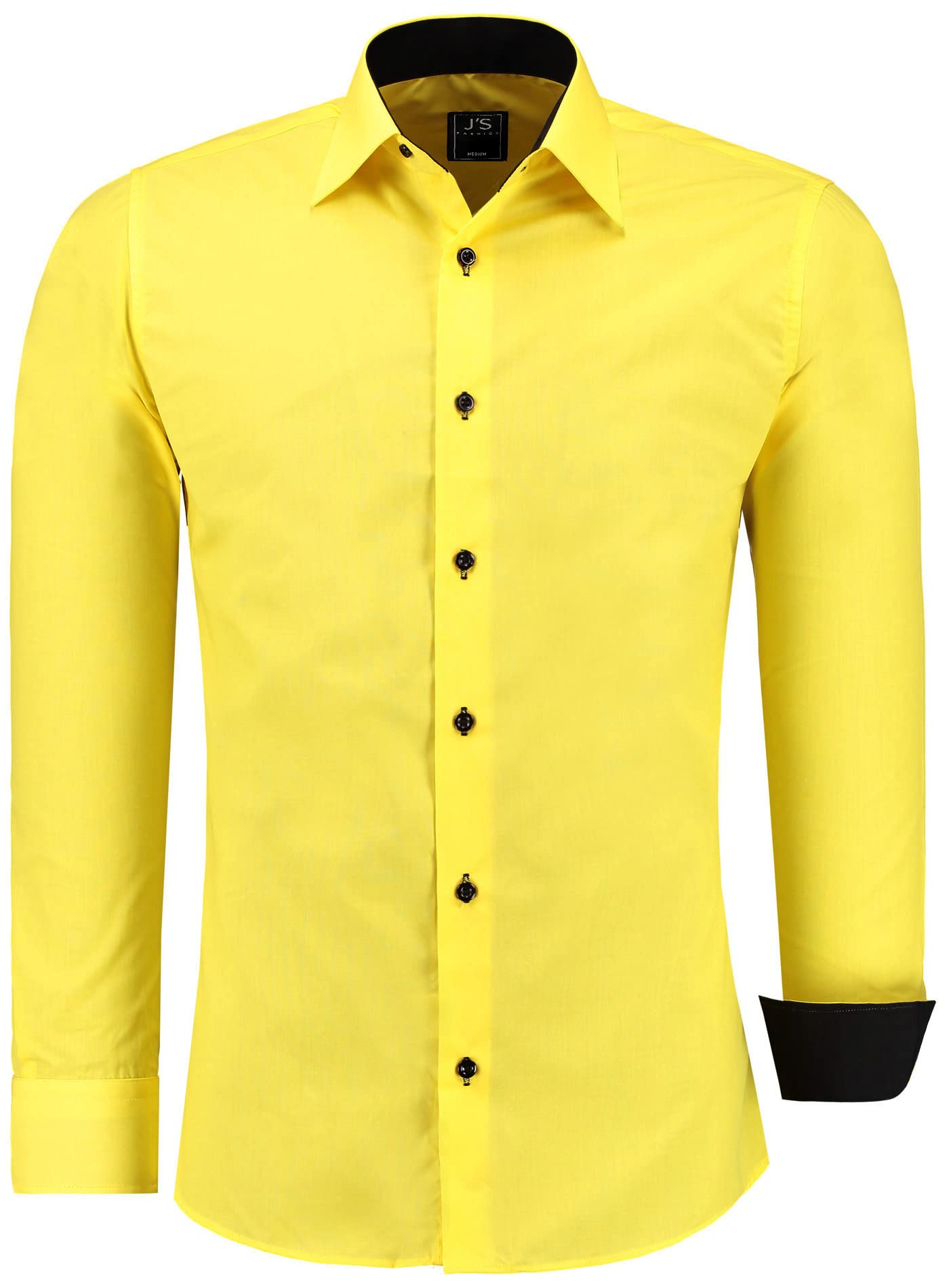 J'S FASHION Camicia da Uomo a Maniche Lunghe, Slim Fit, Facile da Stirare, Taglie UE: dalla S alla 6XL
