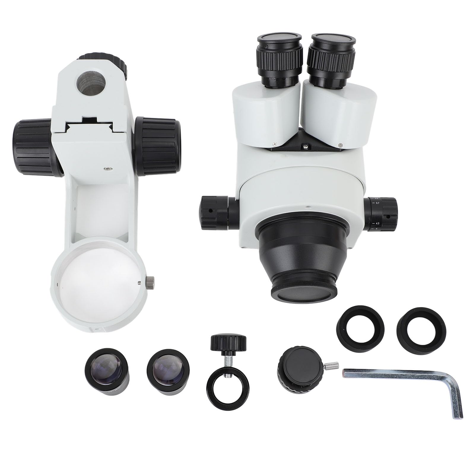 Microscopio Trinocular, Cámara de Microscopio Zoom Digital 7X 41MP 1080P AC100-240V 7X a 45x USB Aleación de Aluminio con Luz LED para Joyería (Enchufe de la UE)