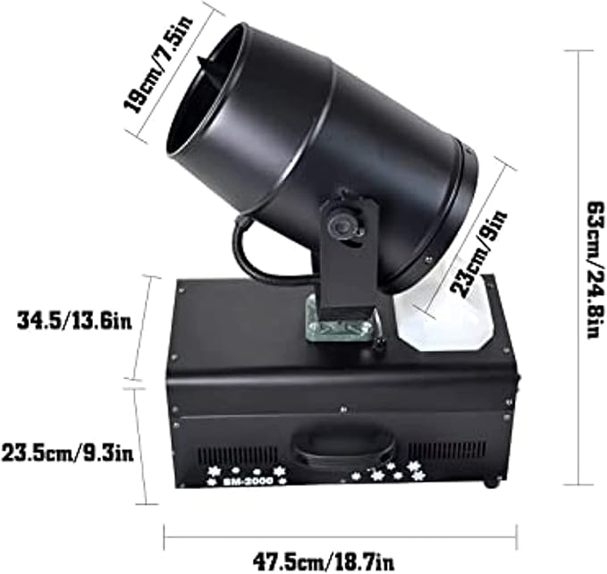 Máquina de Nieve Artificial Profesional 2000W 180° miniatura 2