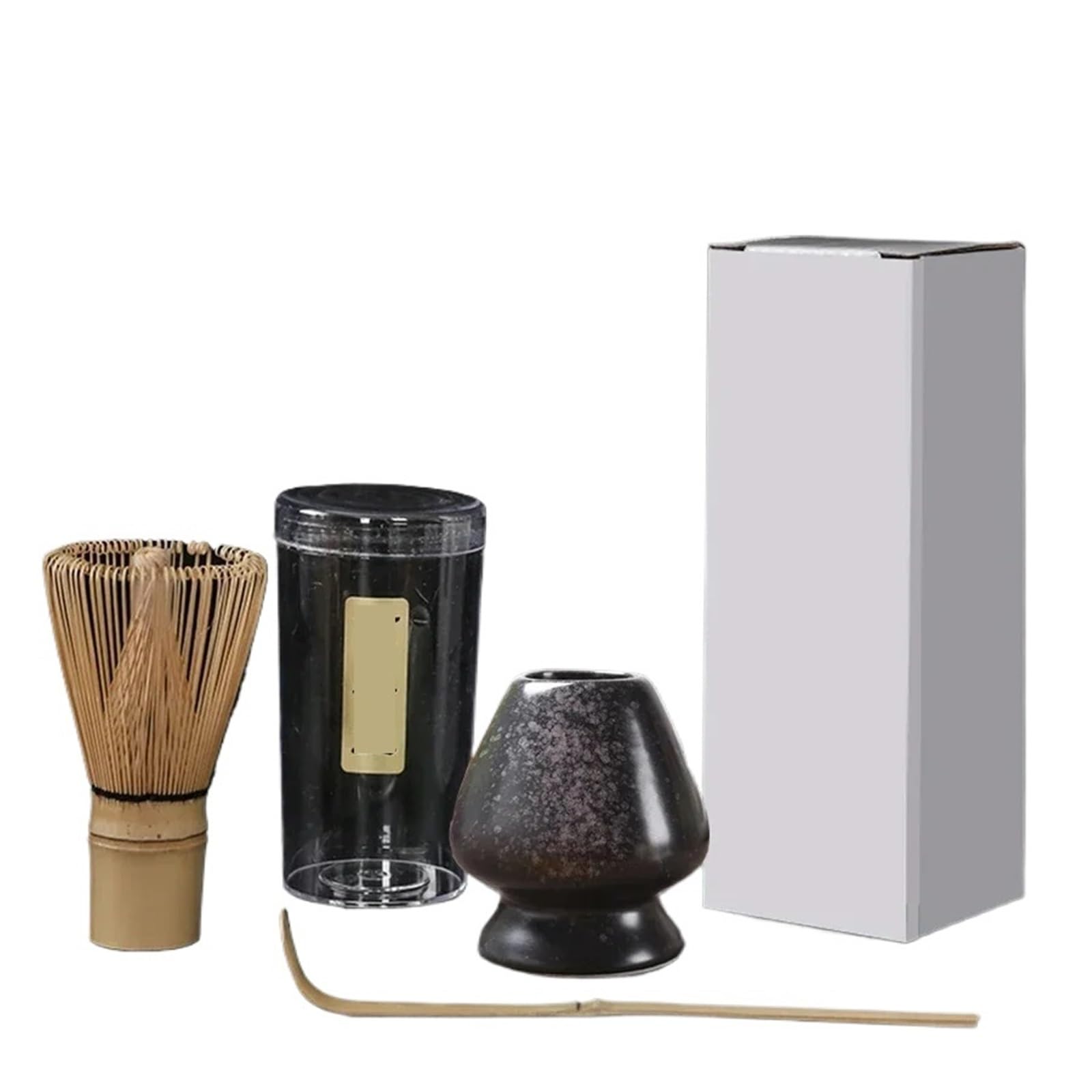 Juego de 3 piezas de matcha, cucharas de té de seguridad, herramientas for mezclar té en interiores, accesorios, juegos de utensilios de cocina Juego de Té Matcha(Black pink)