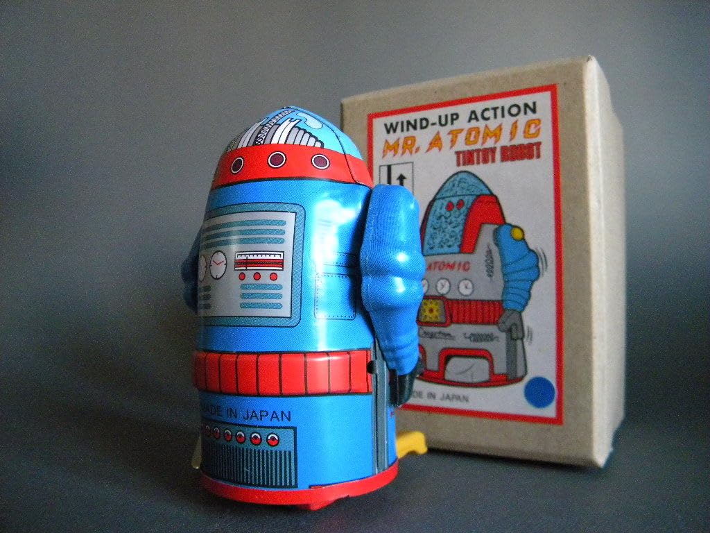 Mr アトミック　大阪ブリキ　ブリキ電動　動作確認済み MR.ATOMIC 大阪ブリキ玩具資料室製 復刻版 外箱付き | ブリキの