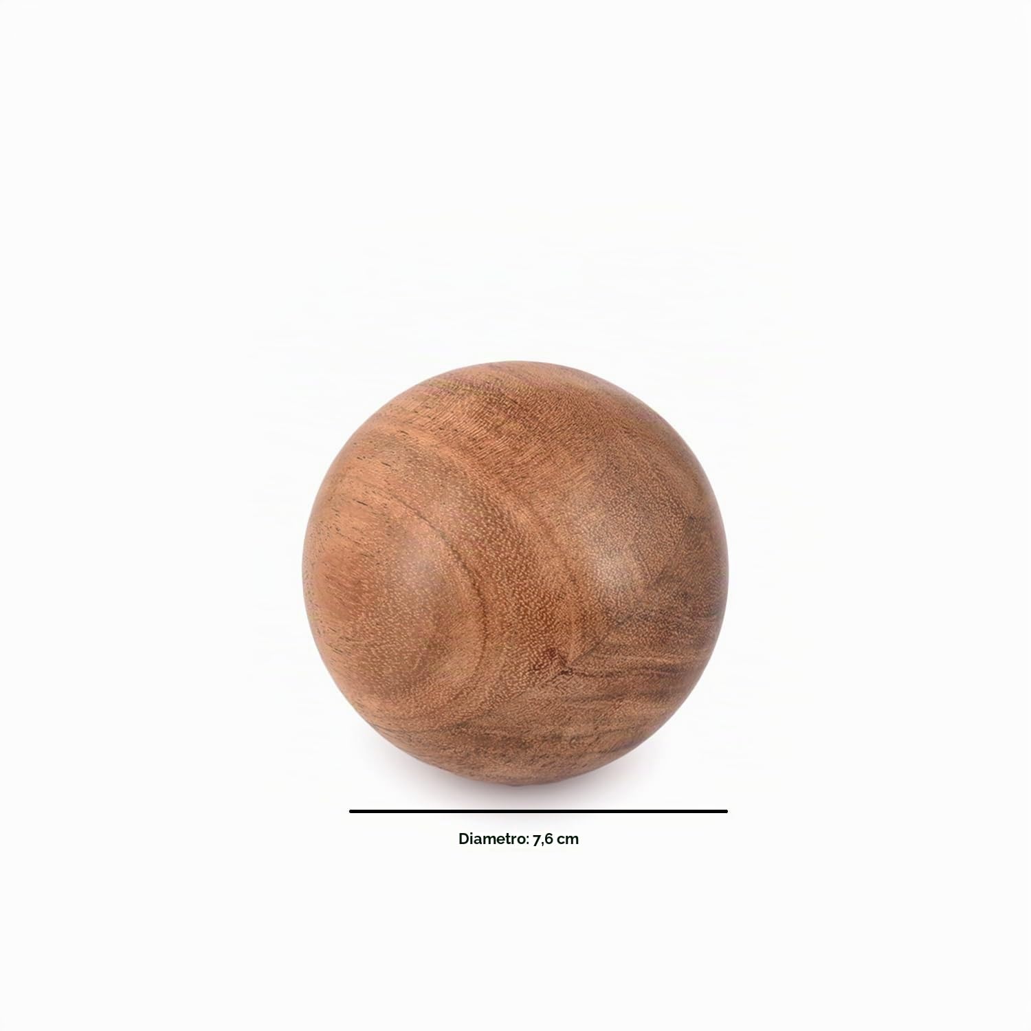 Set di 3 palline decorative rotonde in legno di acacia, marrone, per decorazioni natalizie, centrotavola, tavolino da caffè e decorazioni per la casa (set da 3), (7,62 cm)