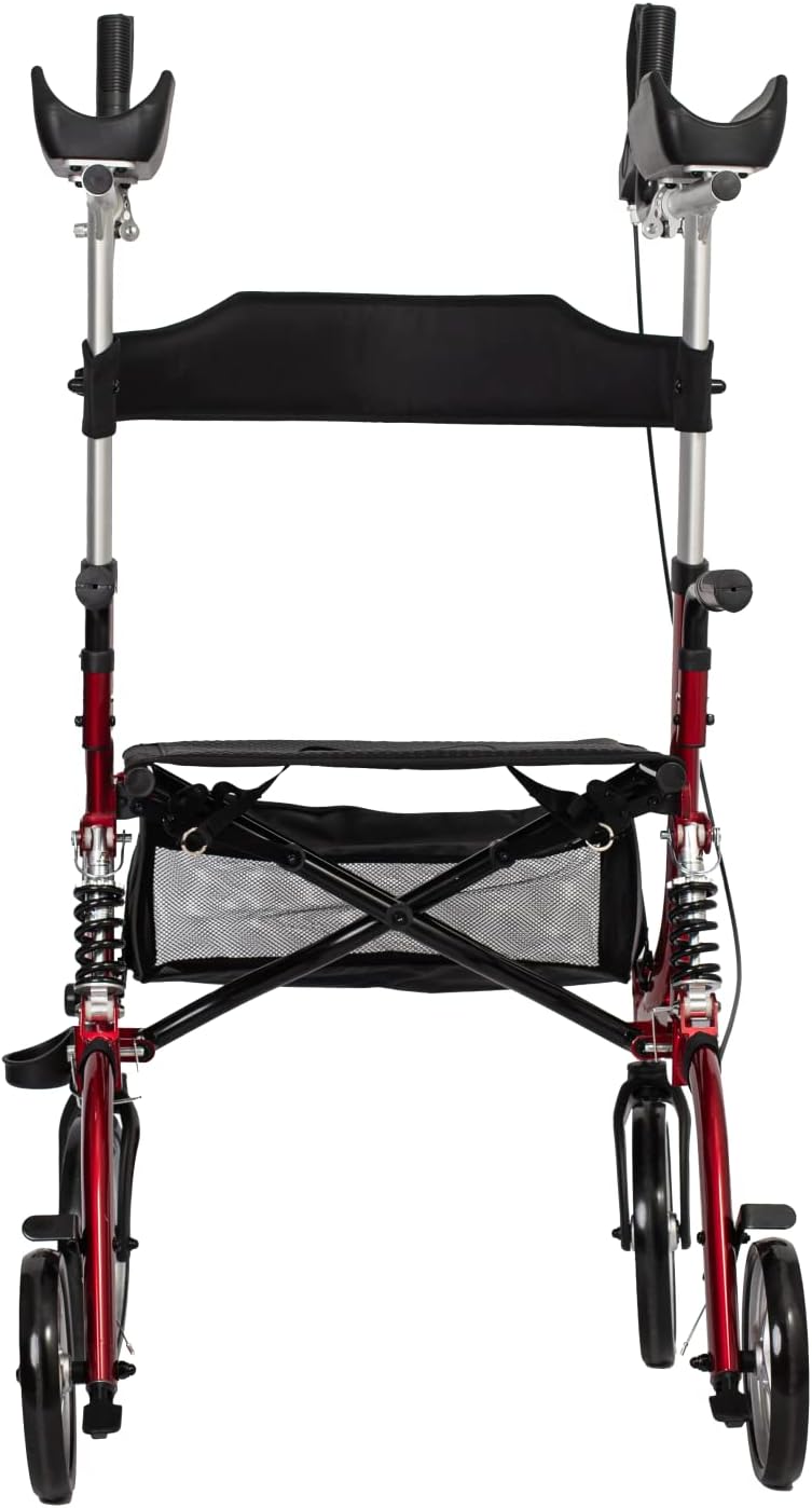 ELENKER Upright Rollator Walker, Stand Up Rollator Walker