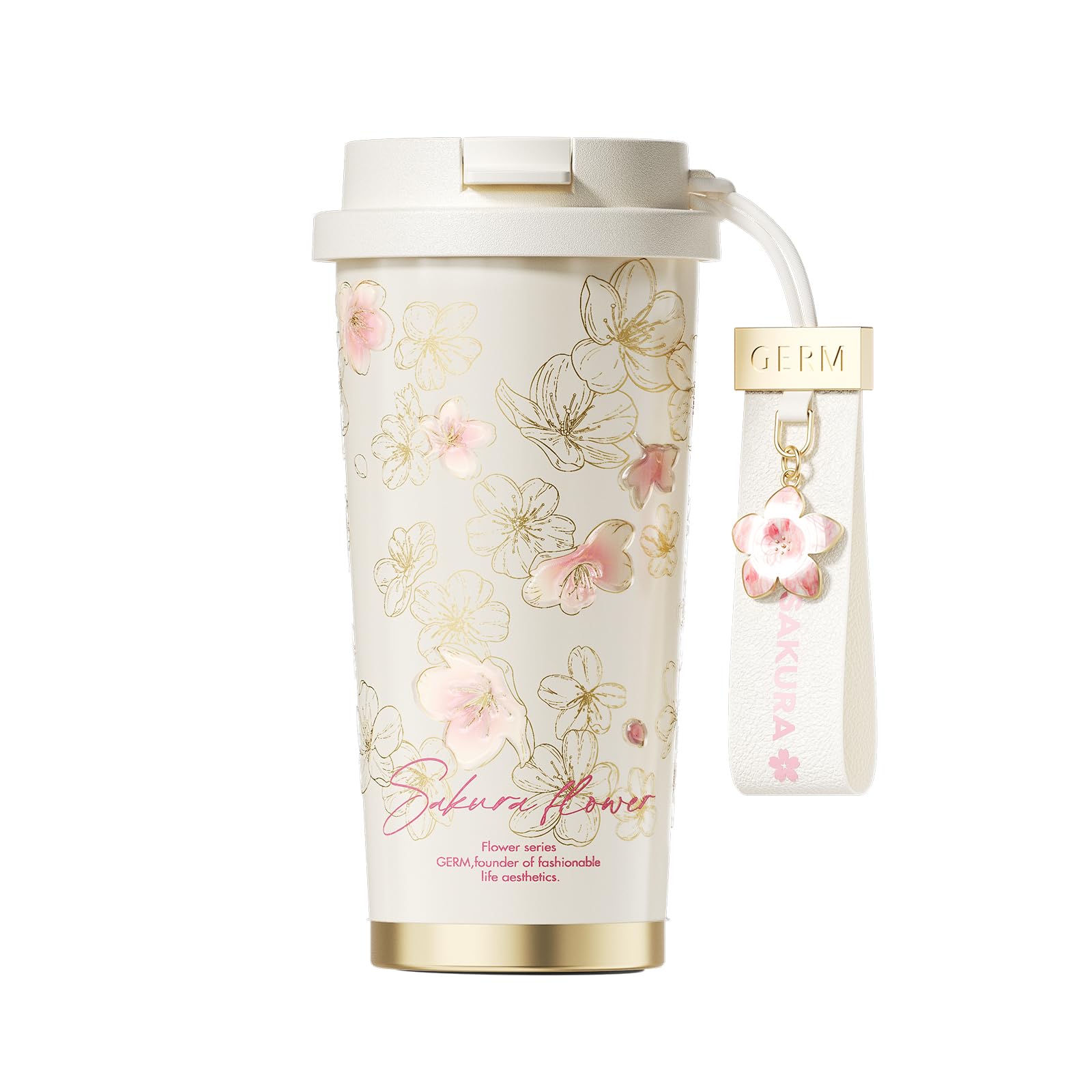 Amazon.co.jp: GERM 花アート系 コーヒー タンブラー ｜500ml 真空断熱