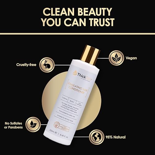 Miniatura 6 de ThickTails Acondicionador para el crecimiento del cabello para mujeres con biotina, cafeína y palma enana americana, acondicionador espesante sin