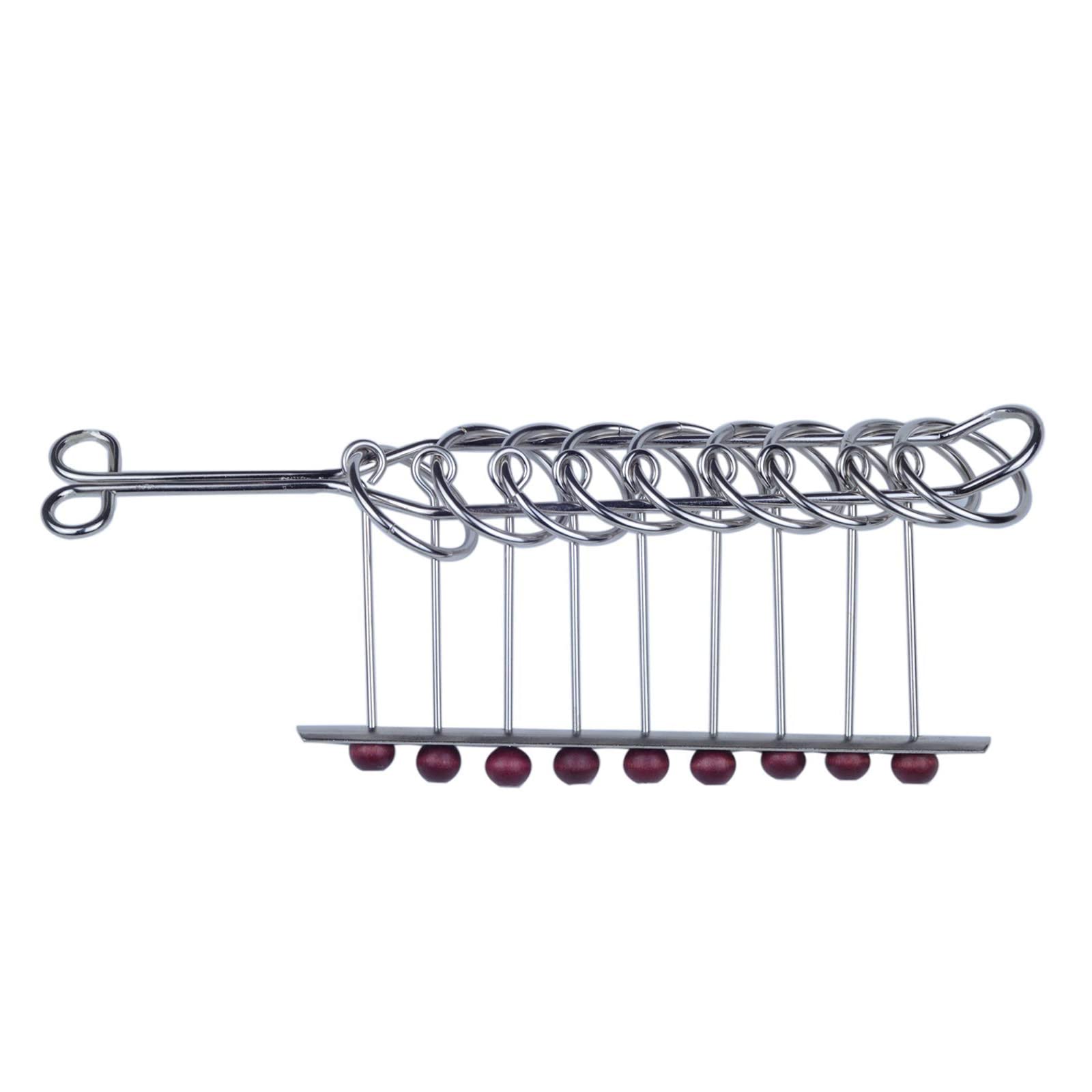 Excefore 9 Linked Rings Metal Puzzle, Traditional Brain Teasers Mind Game for Adults and Kids, Classical Handheld IQ Trick Toy, Suitable for Anyone