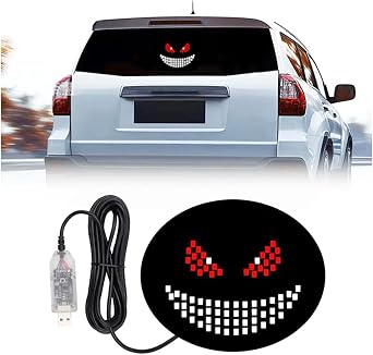 Led Devil Eyes Light for Cars,Devil Eyes Light for Windshield,Dynamic Devil Eyes Led Car Lights with 11 Modes,USB Plug & Play Devil Eyes Light for Car Window Red