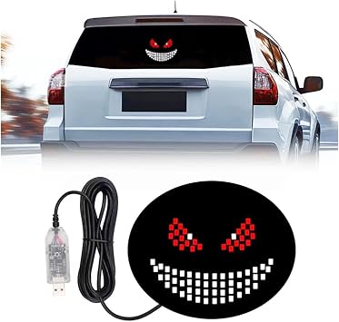 Led Devil Eyes Light for Cars,Devil Eyes Light for Windshield,Dynamic Devil Eyes Led Car Lights with 11 Modes,USB Plug & Play Devil Eyes Light for Car Window Red