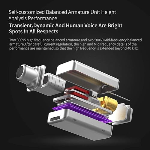 Miniatura 4 de KZ ZS10 Pro IEM - Auriculares con cancelación de ruido con cable, 4BA+1DD 5 controladores, auriculares de metal HiFi con placa frontal de acero