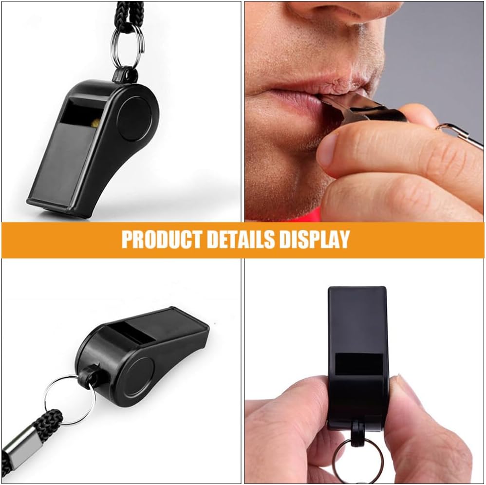 Sosoport 10pcs Soccer Survival Whistle Hanging Lanyard Survival Whistle Bird Whistle Referee Whistle