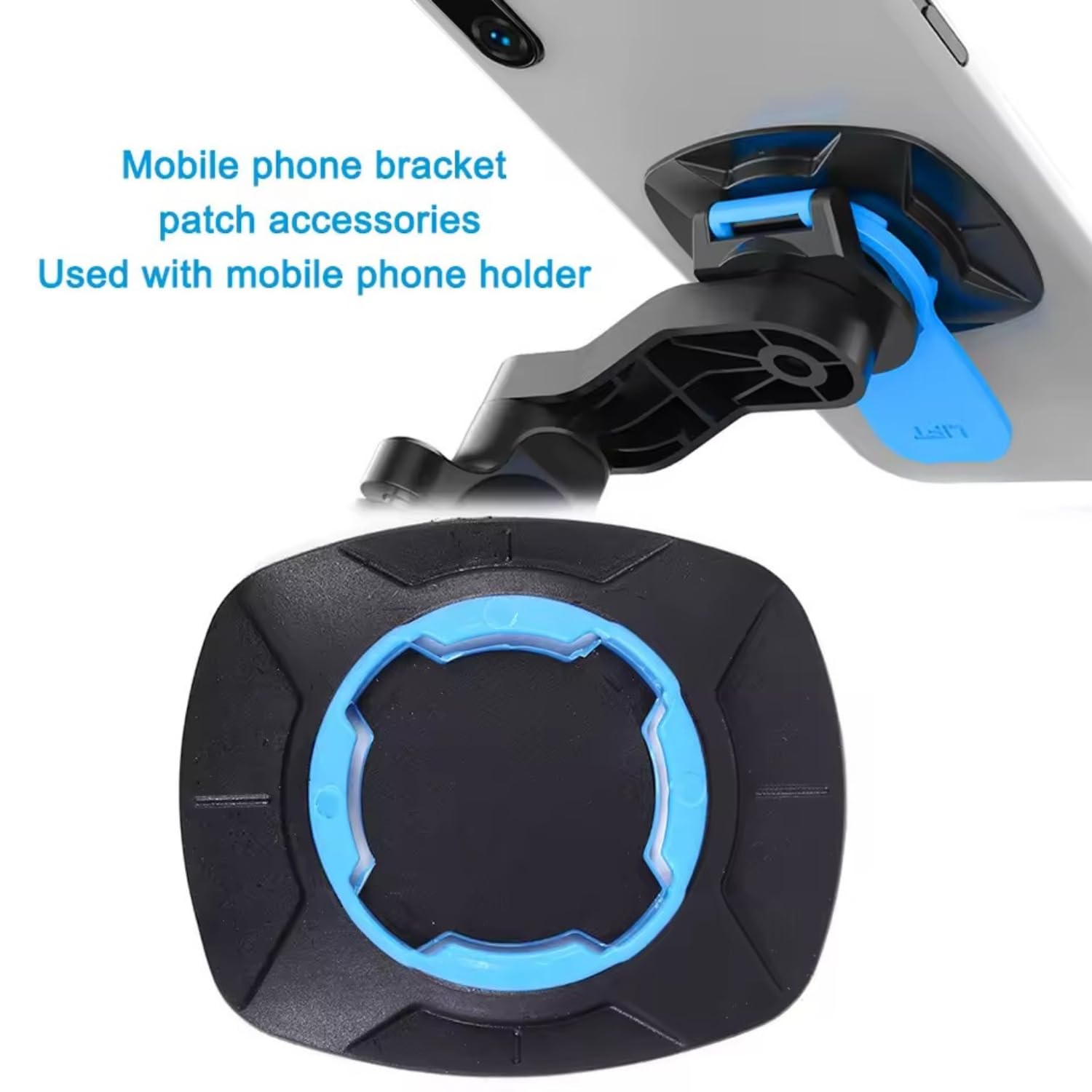 Uniwersalny Adapter do Uchwytu Motocyklowego i Rowerowego – Szybki Montaż Kompatybilny z Systemem Quad Lock – Samoprzylepny do Smartfona i Etui, Czarny