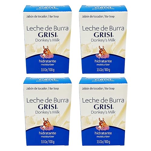 Grisi Jabón de leche de burra, 3.5 oz, paquete de de 4