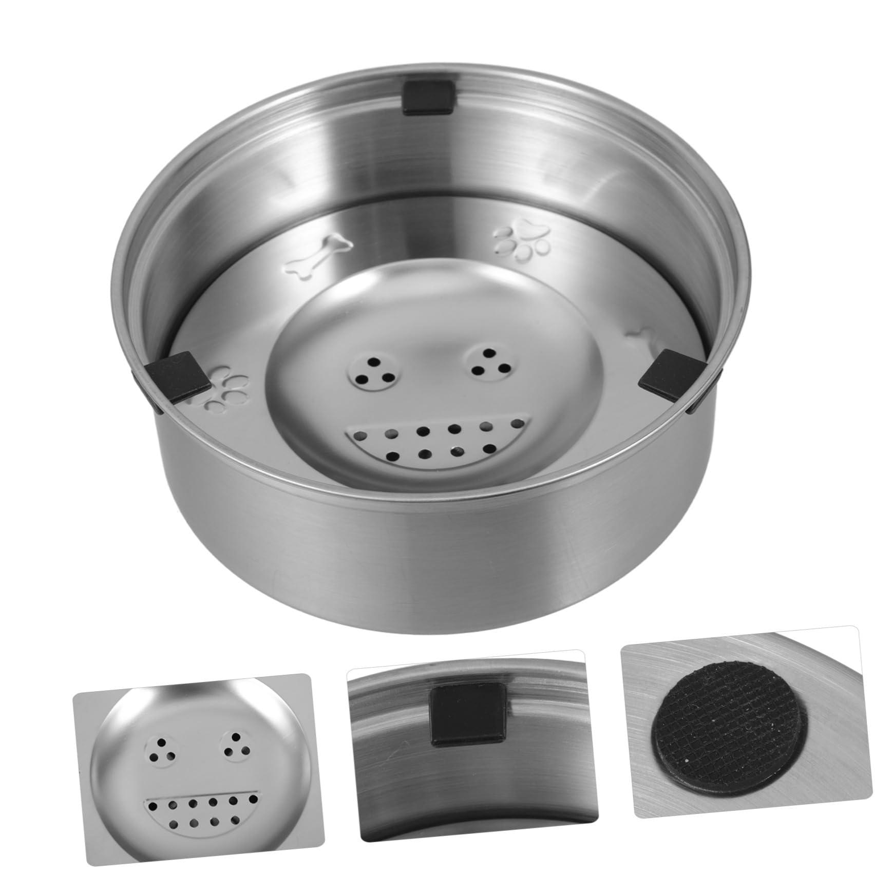 Edelstahl Hundewassernapf mit Schwappfreiem Floating Design Fördert Gesunde Flüssigkeitsaufnahme Geeignet für Katzen und Welpen Robuster Trinknapf in Silber