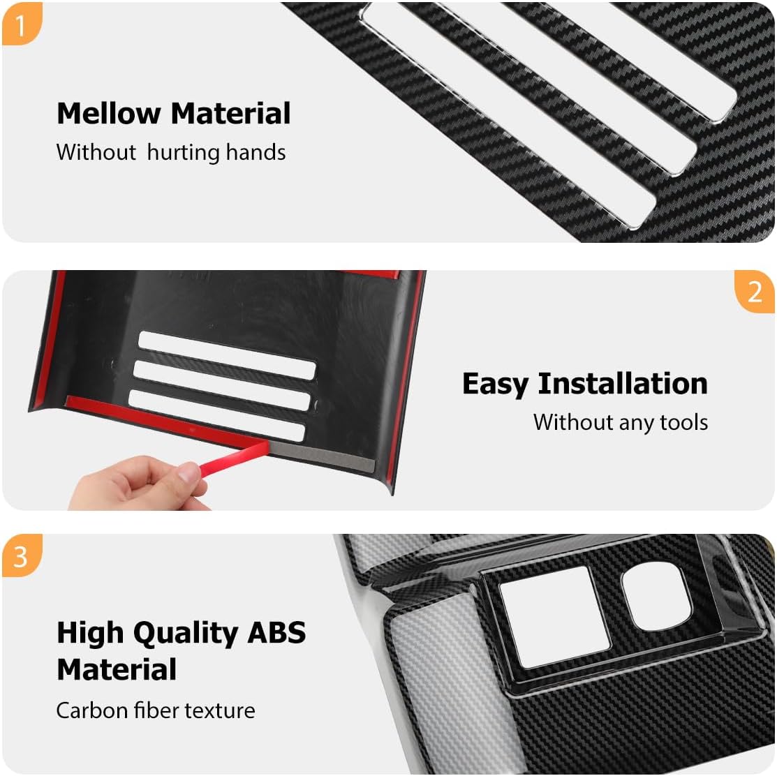 INTGET Gear Shift Panel Cover for 2024 2025 2026 Toyota Tacoma Accessories ABS Plastic Interior Decoration for Tacoma SR/SR5/TRD PreRunner/Sport/Off-Road (Carbon Fiber Style, Armrest Box Panel)