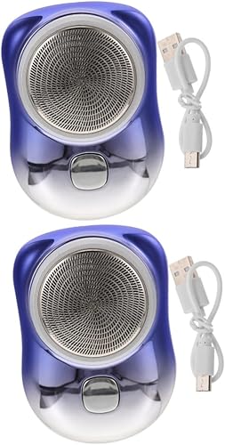 FRCOLOR 2pcs Electric Shaver Electric Shaving Razor Travel Mini Razor Wet and Dry Shaver Electric Head Shaver Hair Trimmer for Men Hair Removal abs