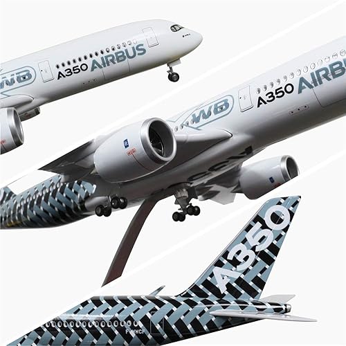Miniatura 6 de 24-Hours Modelo de avión Aisbus 350 XWB de 18 pulgadas 1142 con luz LED control táctil o sonido para decoración o regalo