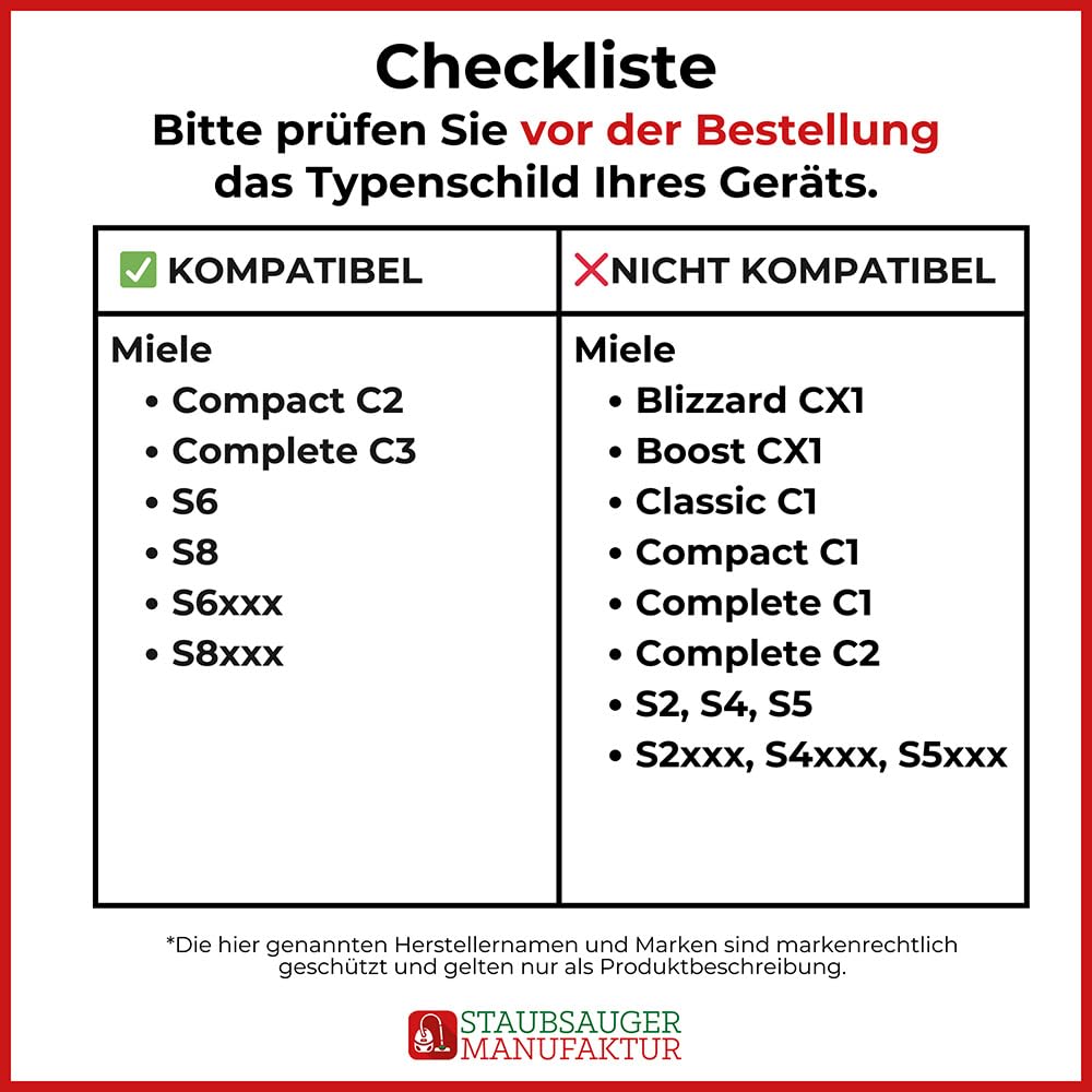 PRIMEBAG - SPARSET: Schlauch, Griff, Rohr und Bodendüse - Passend für Miele S 8340 Ecoline S 8310, Cat & Dog S8, Parkett & Co S8, Brilliant Light S8 - Bestleistung beim Saugen