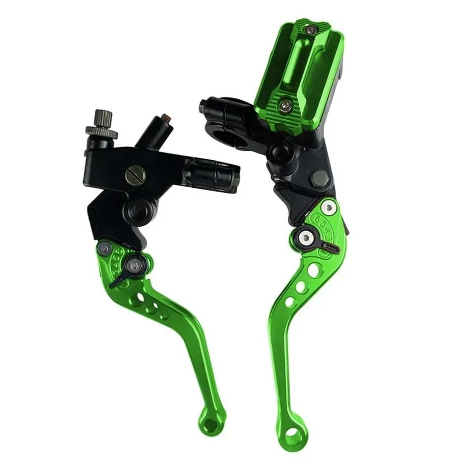 HONGSHIZI Handlebar Brake Clutch Lever 1 Pair Universal 7/8" 22mm CNC Adjustable Motorcycle Brake Master Cylinder Lever Cable Clutch Reservoir Brake Lever(Green A)