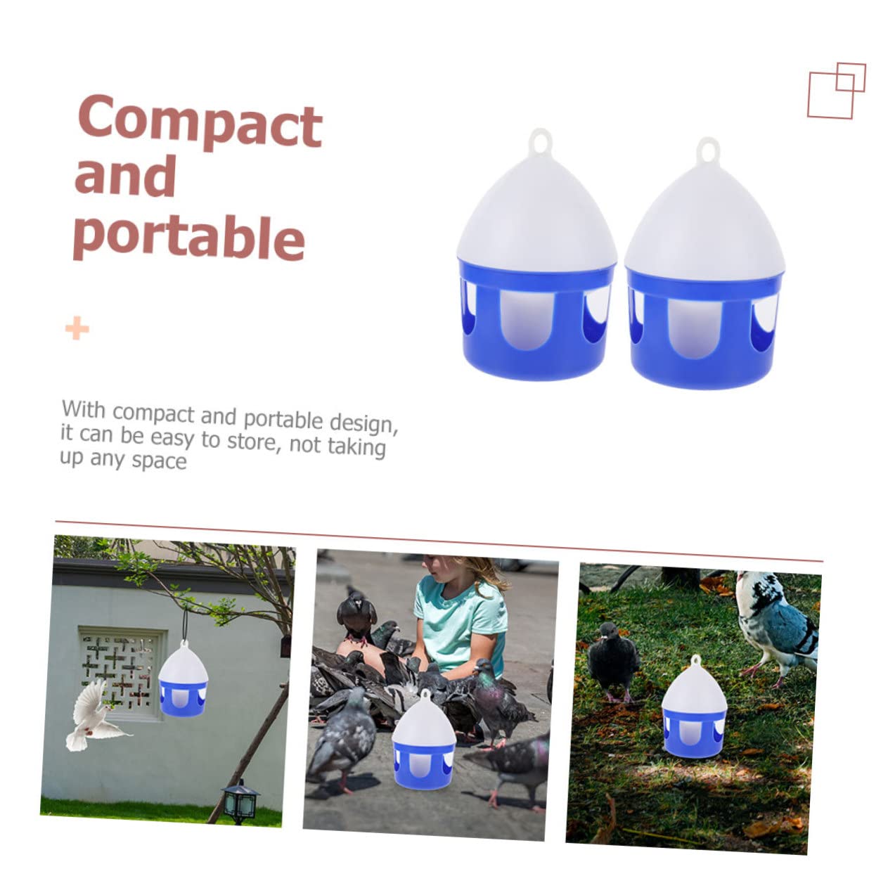 Abreuvoir Portable pour Oiseaux 2 Pièces, PVC, 2 L, Réutilisable