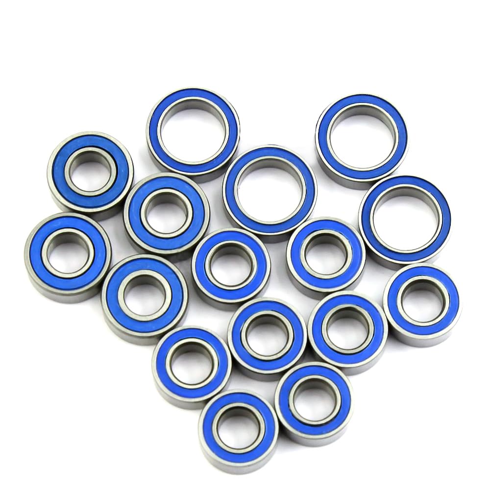 Ball Bearing 16pcs Chrome Steel Rubber Seals for Tamiya TT02 Upgrade Parts