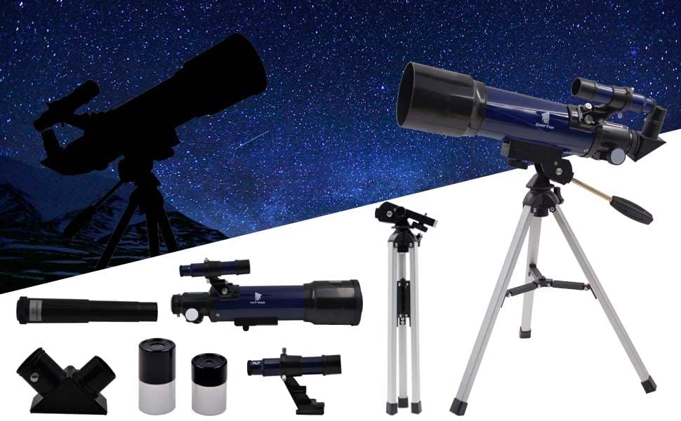 GEERTOP Ultra-Clear Astronomical Refractor Tabletop Telescope with Tripod Finder Scope 400X70mm for Beginner Sky Gazers Teens