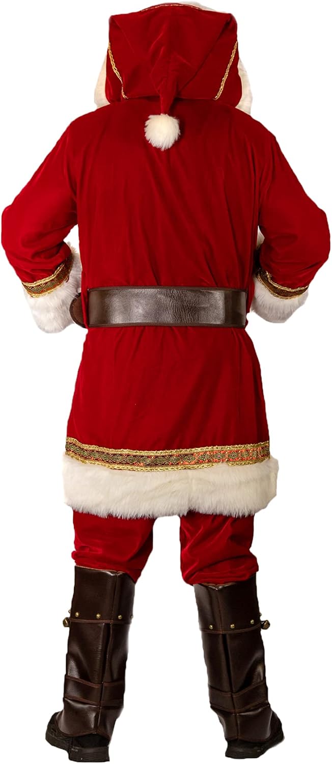 Santa Suit Adults Men Santa Claus Costume 10Pcs Deluxe Professional Velvet Adult Christmas Outfit Holiday Cosplay Set - Image 3