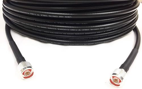 Miniatura 5 de Custom Cable Connection Cable de antena coaxial de baja pérdida de 150 pies N macho a N macho LMR400 veces para microondas de 50 ohmios para