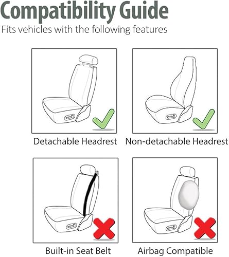 Miniatura 5 de Funda de asiento de auto morderna de alta calidad. Apta para la mayoría de autos, camiones, SUV, o Van FH GROUP FB133102., amarillo-set par