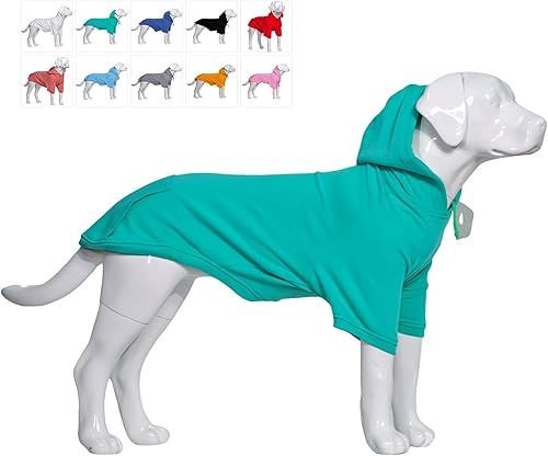 Miniatura 10 de Lovelonglong Sudadera básica con capucha para perros, 100% algodón, se adapta a perros pequeños, medianos y grandes, color blanco roto, XS
