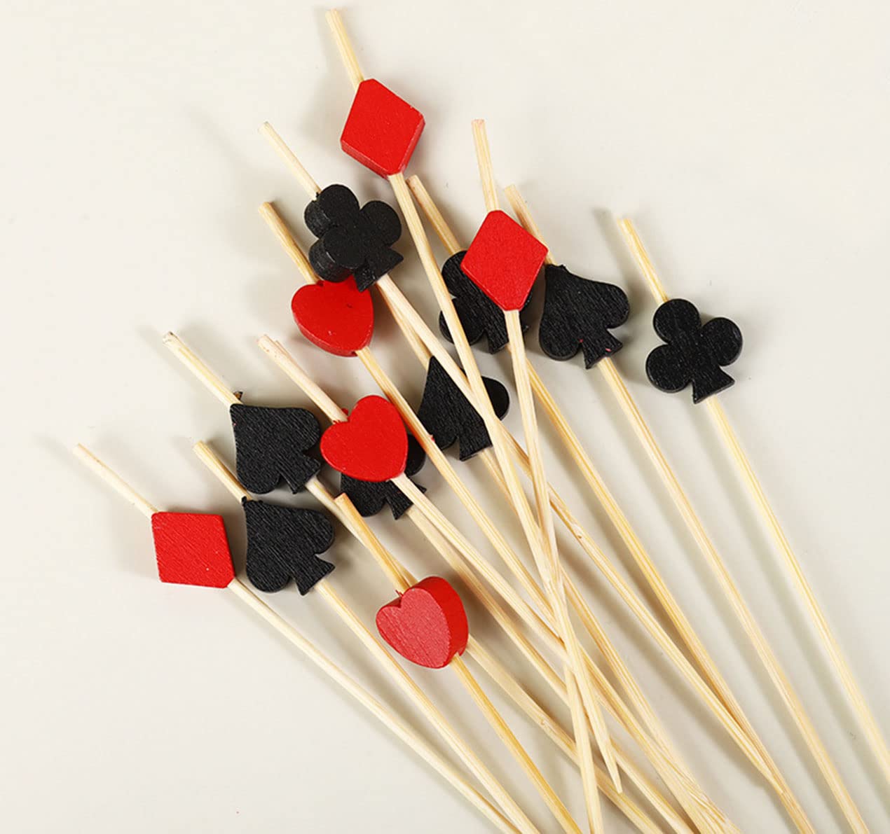 AILEXI Cocktail Sticks 100 Counts Wooden Toothpicks Party Supplies Frill Finger Food Fruits Sandwich Nibbles - Playing Cards โ image 1