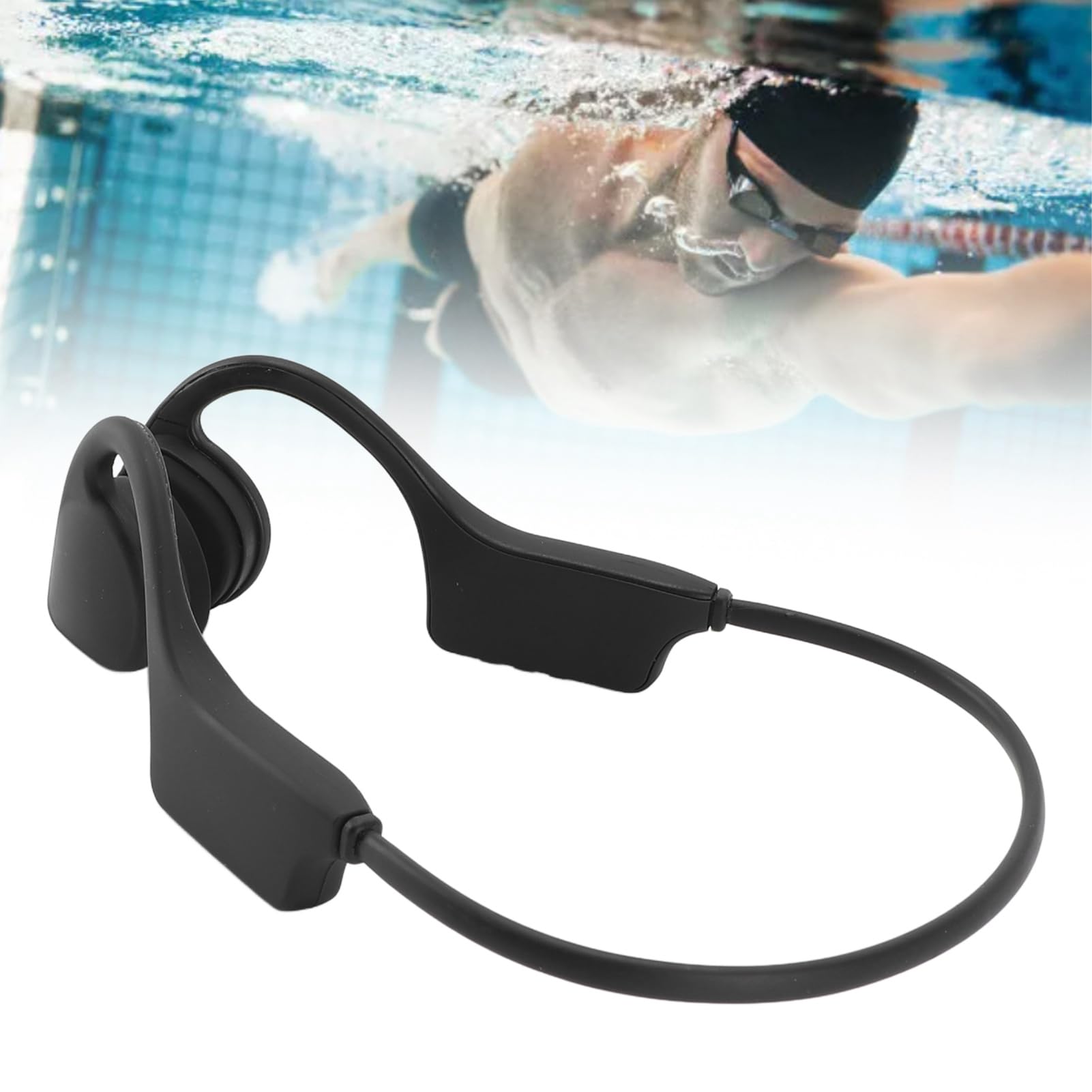 Pilipane Cuffie da nuoto impermeabili IP68, a conduzione ossea, auricolari wireless Bluetooth aperti, per palestra, corsa e allenamento (Terza generazione)