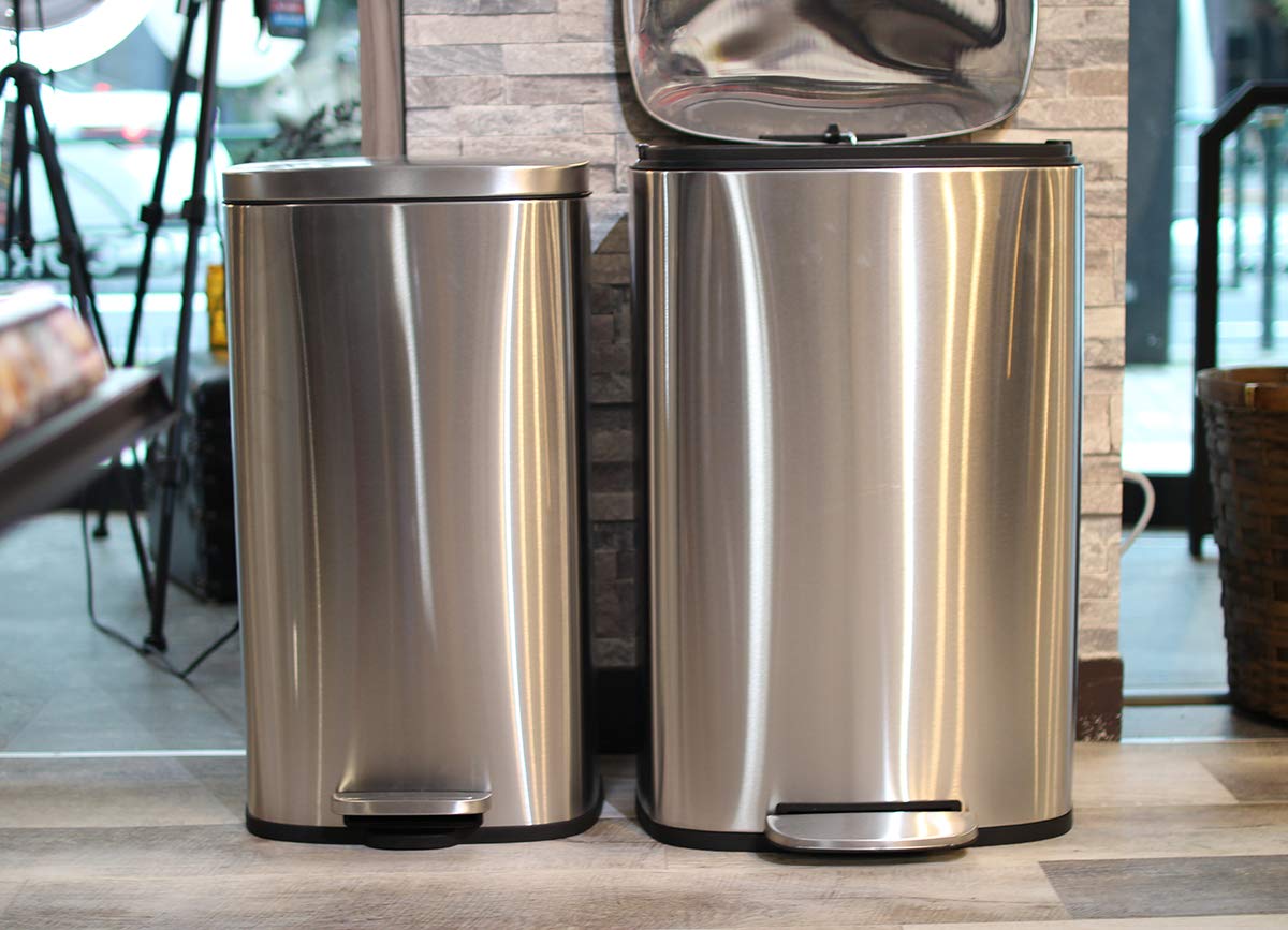 ステンレス製　フットペダル式ゴミ箱① 50L 45L対応 楽天市場】ゴミ箱 おしゃれ 45L袋可 分別 ペダル式 50リットル