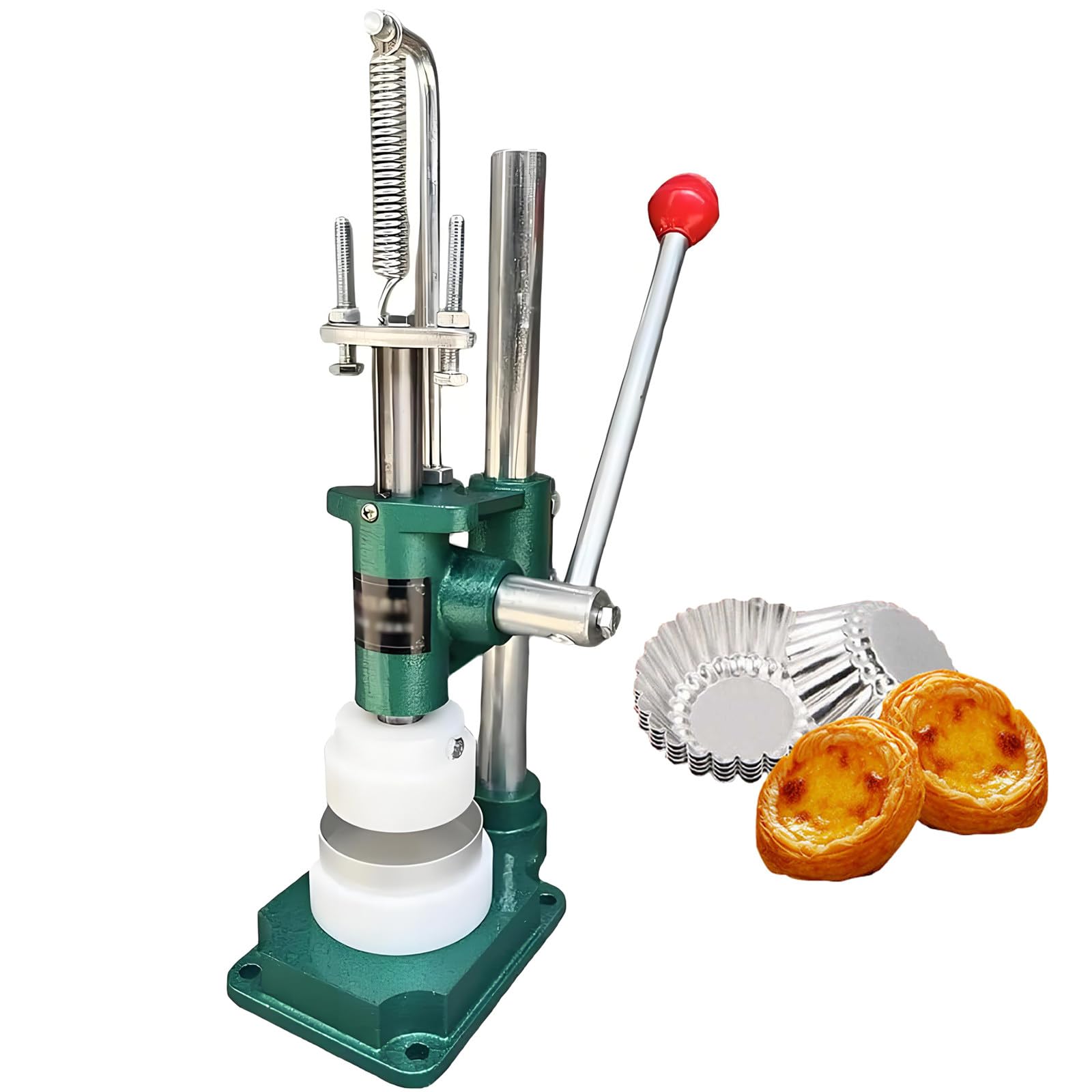 GSHSHOU Egg Tart Machine, Manual Custard Tart Shell Maker, Cheese Tart Crust Press Machine,with 1 Mold for Baking Tarte Pie and Waffle Shells B01