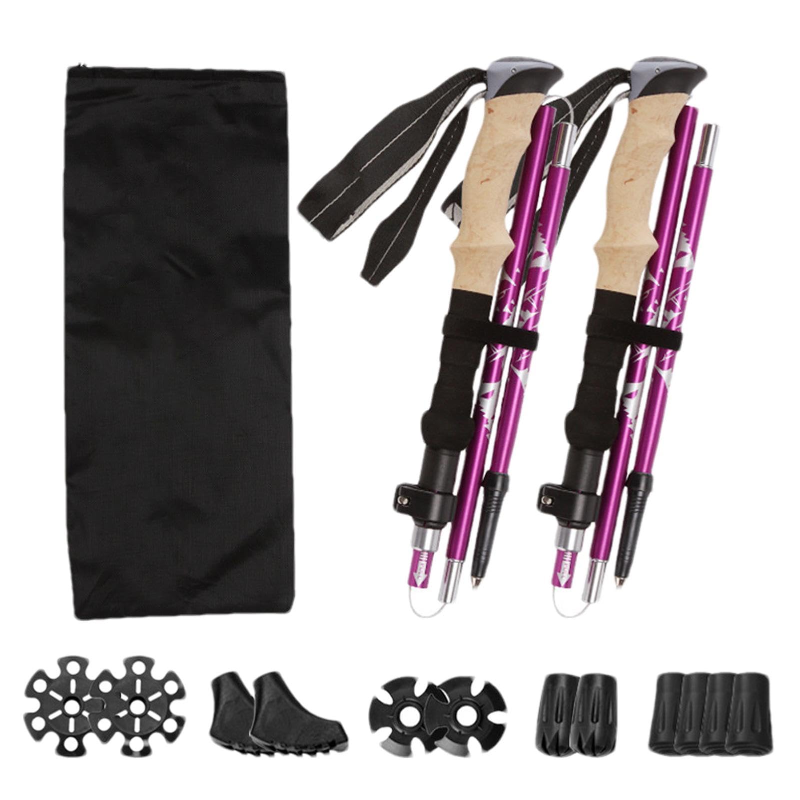 Bâtons de randonnée télescopiques pour les voyages, bâtons de randonnée | télescopiques – Poids léger réglable absorbant les chocs pour la randonnée et le trekking | Bâtons de randonnée et de trekkin