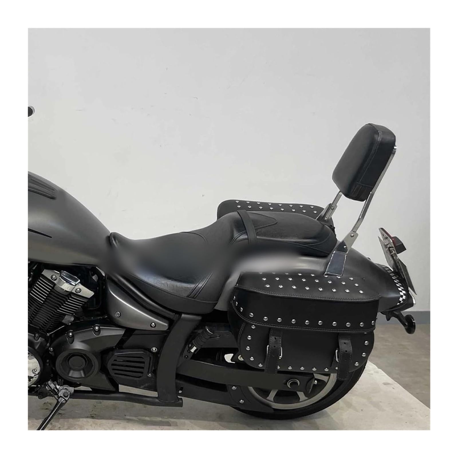 Trasero para Motocicleta para Yamaha XVS 1300 XVS1300 A para Medianoche para VStar 2007-2015 Respaldo Rejilla Trasera Pasajero Portaequipajes Portaequipajes Moto(Cromo)