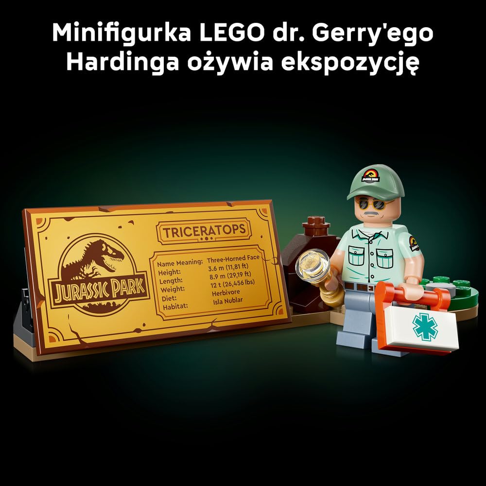 LEGO Jurassic World Szkielety dinozaurów: triceratops 77985 | Kolekcjonerska figurka, model triceratopsa, prezent dla fana dinozaurów, zestaw dla dorosłych do ekspozycji, 1154 elementy