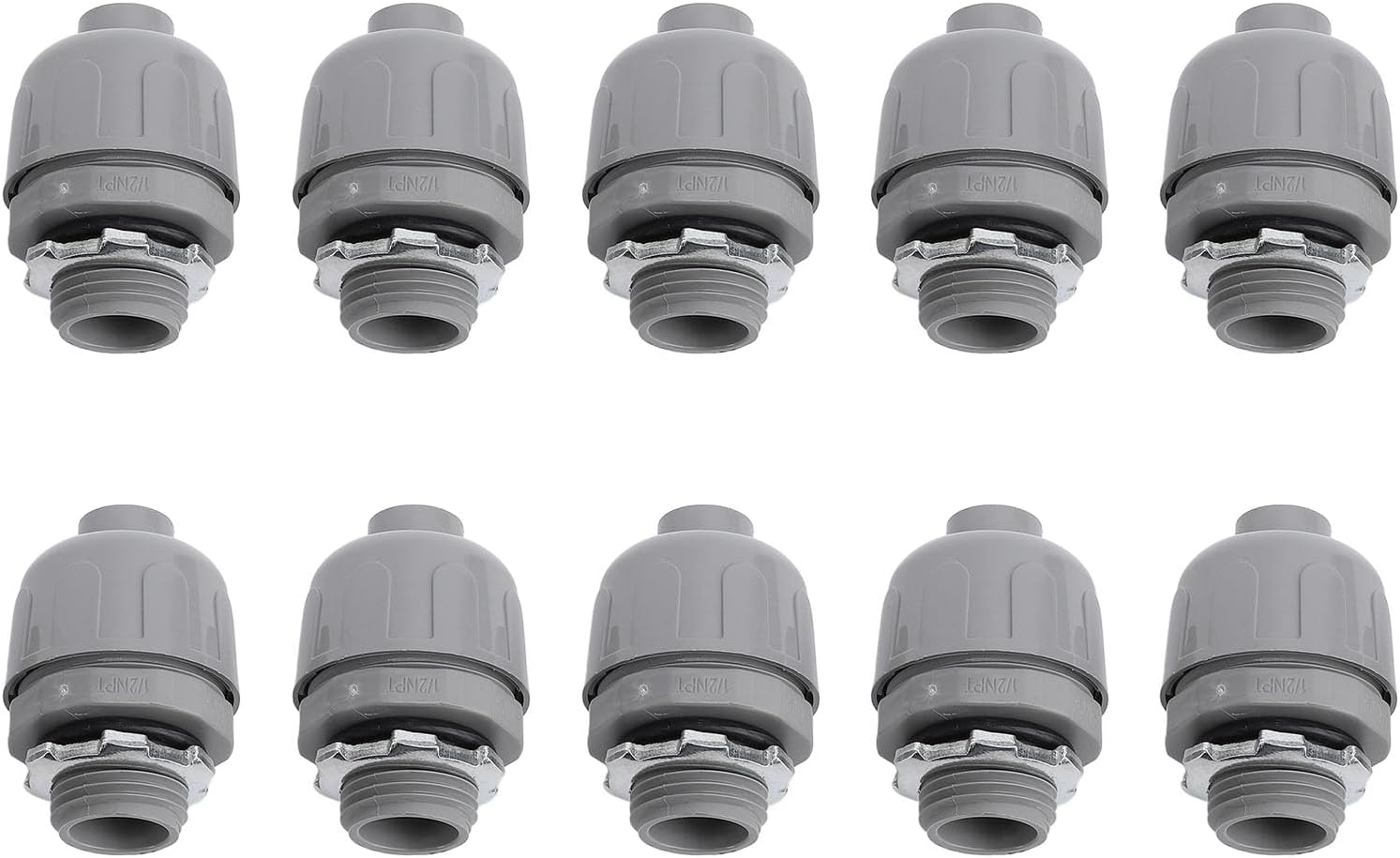 10 Pcs 1 Inch NPT Liquid Tight Conduit Connector Nylon 6 Electrical Conduit Fitting with Retardant 94V 2 for Construction HVAC Marine Equipment
