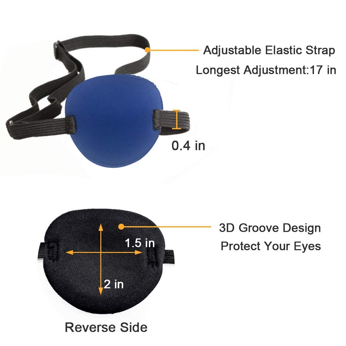 4 Pack Eye Patches, Medical Eye Patch Soft Adjustable Amblyopia & Lazy Eye Cover for Kids/Adults - 4 Colors