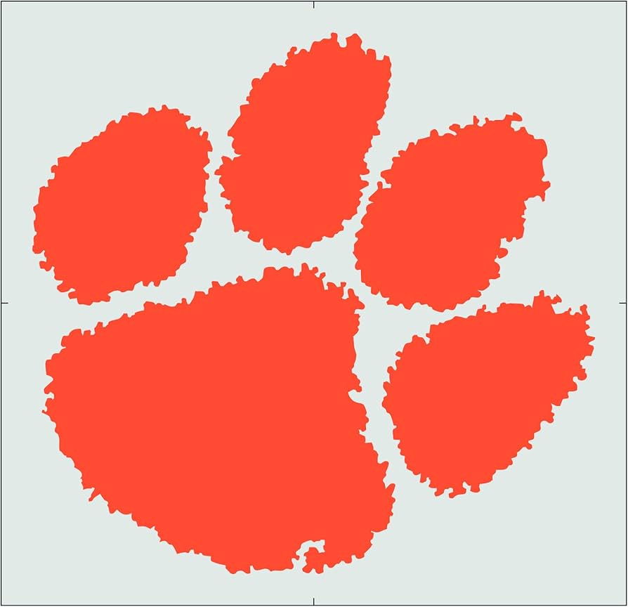 Amazon.com : Stencil Stop Clemson Tigers Paw Logo Stencil - 14 Mil Mylar Plastic - Officially Licensed (9 x 8.66 inches) : Arts, Crafts & Sewing