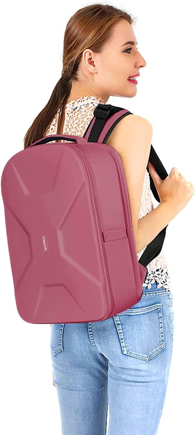 MOSISO Camera Backpack, DSLR/SLR/Mirrorless Photography Camera Bag 15-16 inch Waterproof Hardshell Case with Tripod Holder&Laptop Compartment Compatible with Canon/Nikon/Sony, Dusty Rose - Image 6