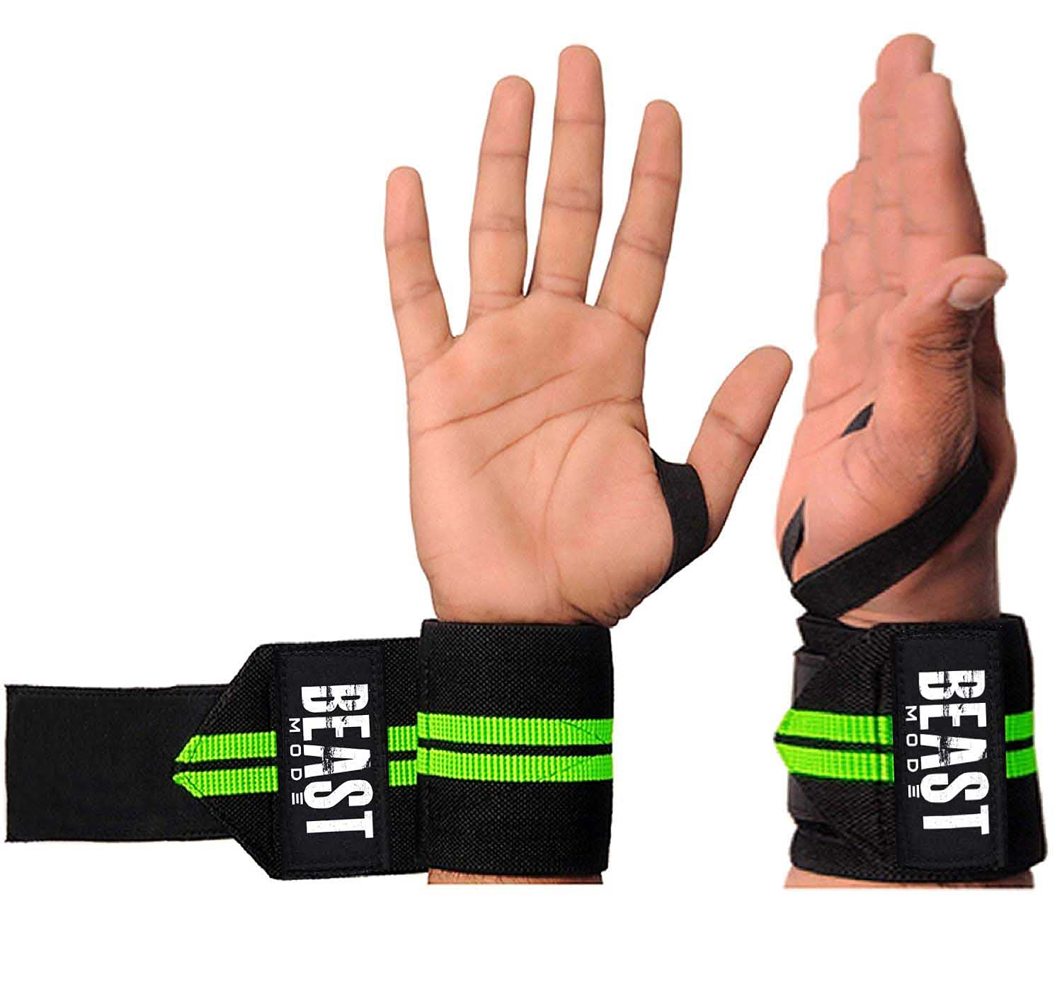STEIGEN FITNESS Professional Beast Mode Heavy Duty Wrist Wraps Elastic Straps Brace Support Protector for Weightlifting Workout Bodybuilding Gym Fitness 3