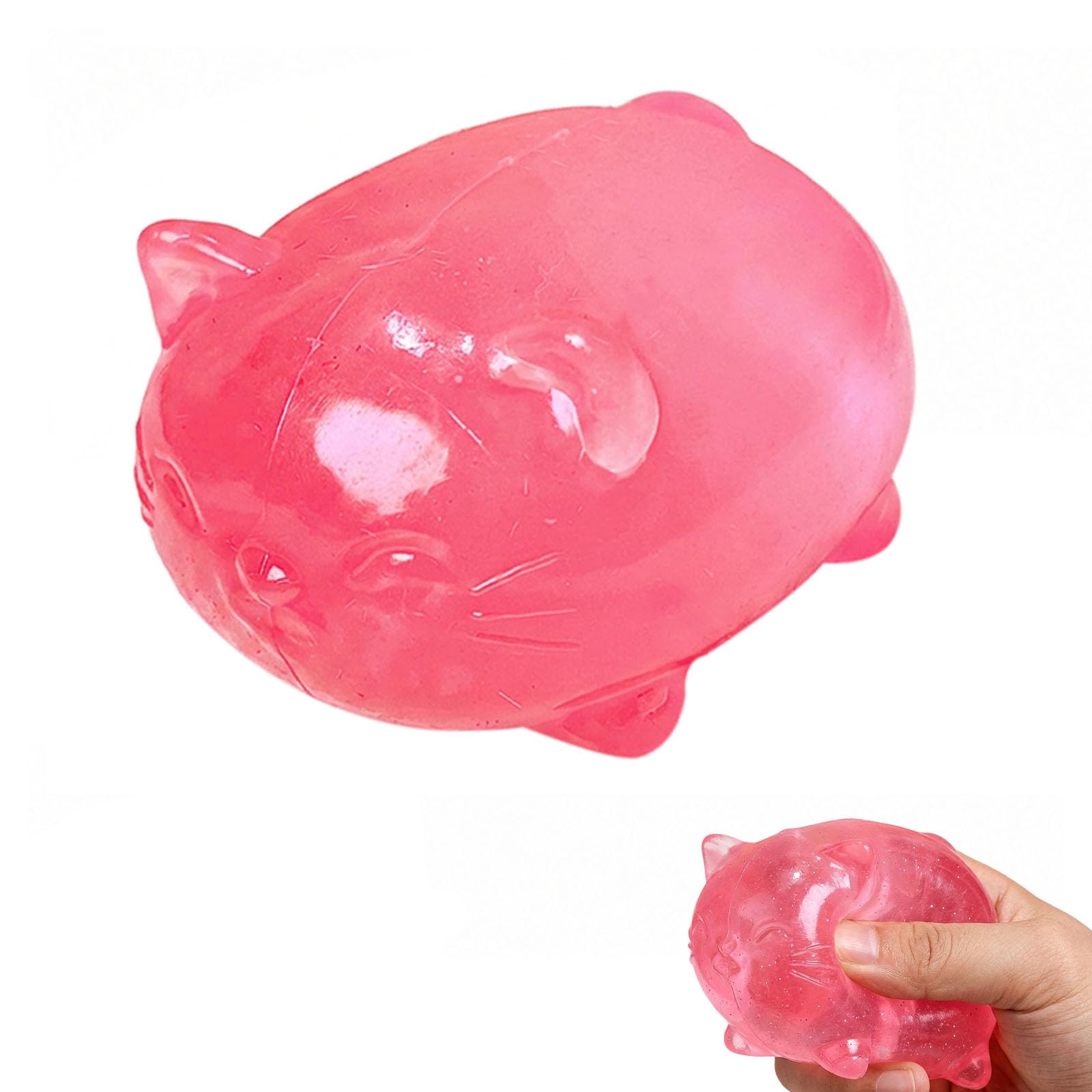 suction Crystal Cat Squishy, Elegant Desktop Ornament for Office & Home, Portable Hand-Feel Accessory, Stylish Decoration Gift for Daily Leisure and Travel