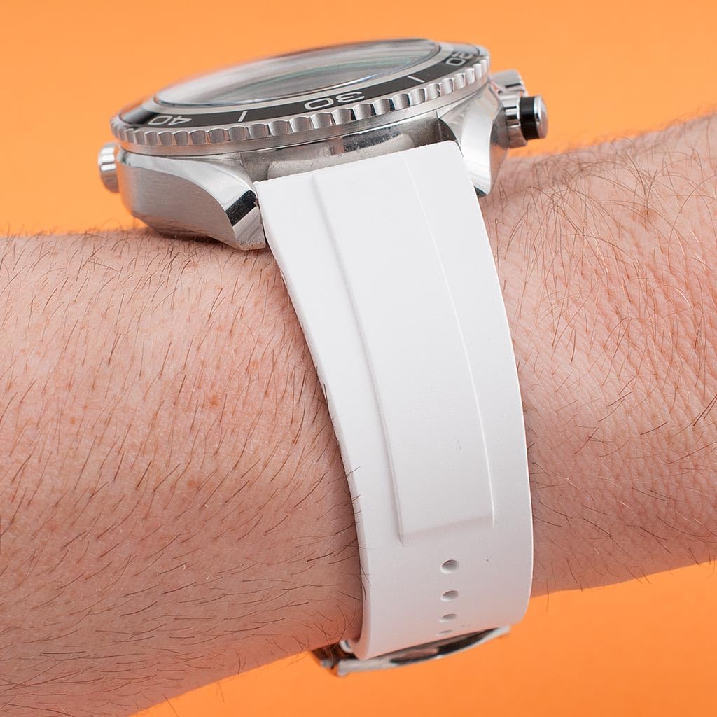 StrapHabit Quick Release Deployant Rubber Watch Strap For Large and Small Wrists - Women and Men - Band FKM Deployment 19mm, 20mm, 21mm, 22mm - Image 5