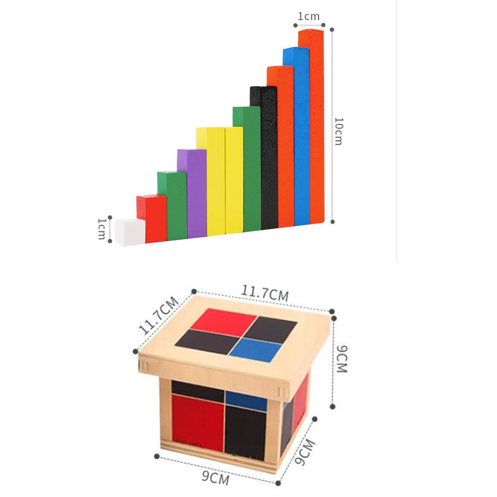 Cubo Giocattolo in Legno, Giocattolo per L'apprendimento Precoce in età Prescolare, Cubo binomiale